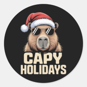 Adesivo Capy Holidays Engraçado Papais noeis de Natal Capy
