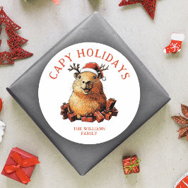 Adesivo Capy Holidays Fúria Bonita Capybara Feliz Natal