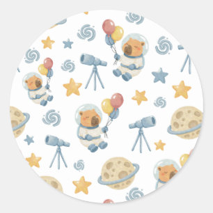 Adesivo Capybara Astronaut Pattern Sticker