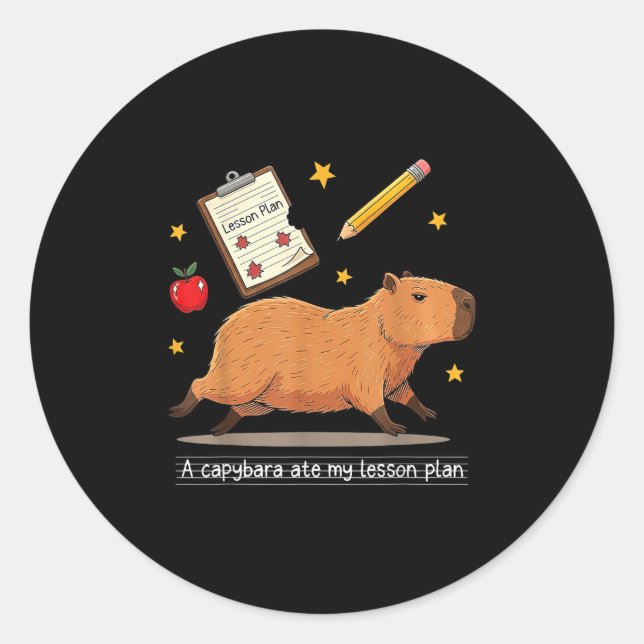 Adesivo Capybara Ate My Lessler Plan Professer Back T (Frente)