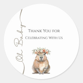 Adesivo Capybara Baby Shower • Oh Baby Wildflower