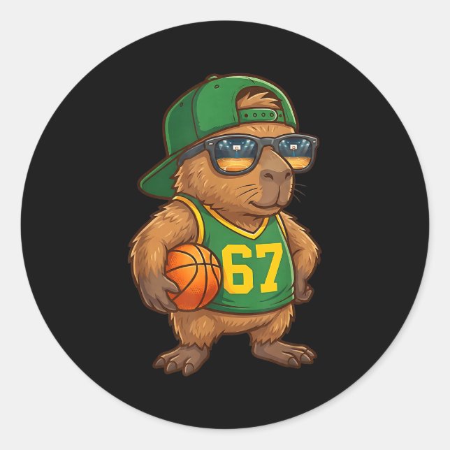 Adesivo Capybara Basketball 67 Gen Alpha Slang Srts Men Bo (Frente)
