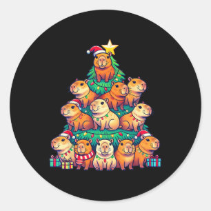 Adesivo Capybara Christmas Tree Funny Capybara Xmas