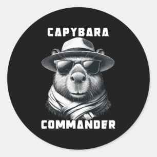 Adesivo Capybara Com Óculos Solares Comandante