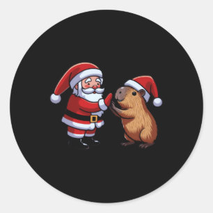 Adesivo Capybara E Papais noeis, Feliz Engraçada E Engraça