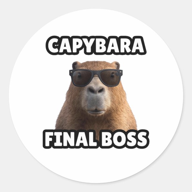 Adesivo Capybara Final Boss Funny Sticker (Frente)