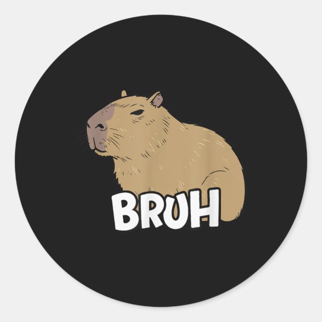 Adesivo Capybara Meme Dizendo Bruh Com Meninas Capybara (Frente)