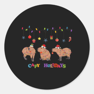 Adesivo Capybara Merry Christmas