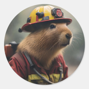 Adesivo "Capybara para o resgate: Bombeiro Extraordinair