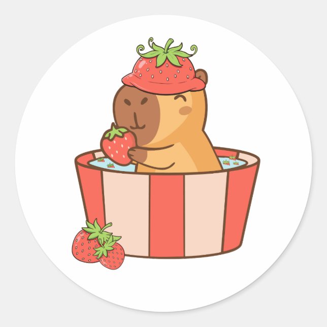 Adesivo Capybara Stickers | Bastões de animais bonitos par (Frente)