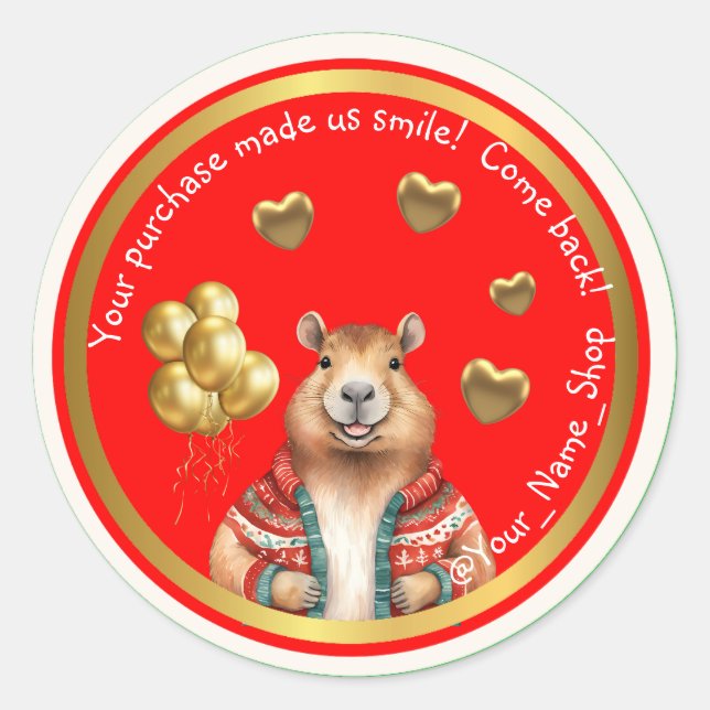 Adesivo CAPYBARA STYLE  !  Your Brand Deserves a Capybara! (Frente)