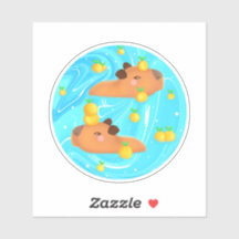 Capybaras Em Água Com Laranjas