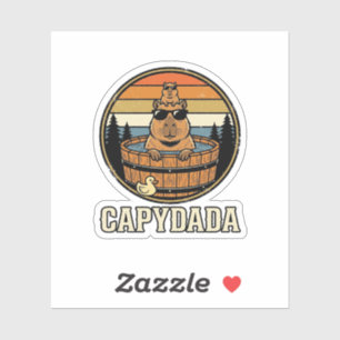 Adesivo Capydada Capivara Pai Retro Banheira de Hidromassa
