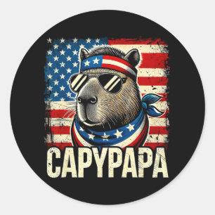Adesivo Capypapa 4 De Julho Bandeira Americana Capybara Pa
