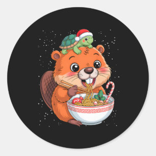 Adesivo Capyra E Turtle Ckpack Ramen Kawaii Xmas Capira