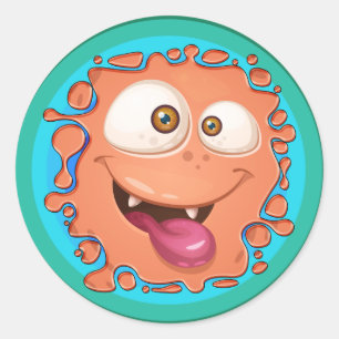 Adesivo Cara alaranjada Splat do monstro