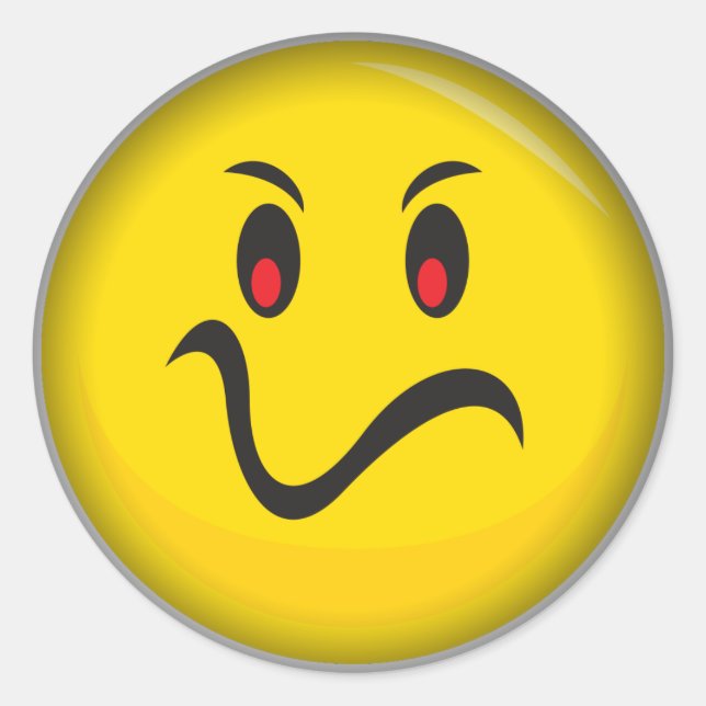 Adesivo Cara amarela que é irritada (Frente)