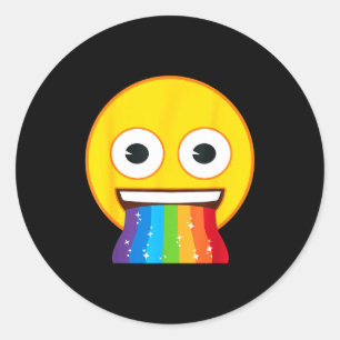 Adesivo Cara Amarela Sorriso Boca Arco-íris Emoji Oficial