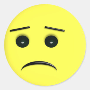 Adesivo Cara amarela triste mais doente