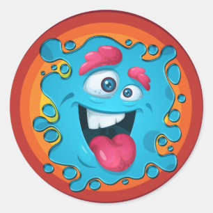 Adesivo Cara azul Splat do monstro