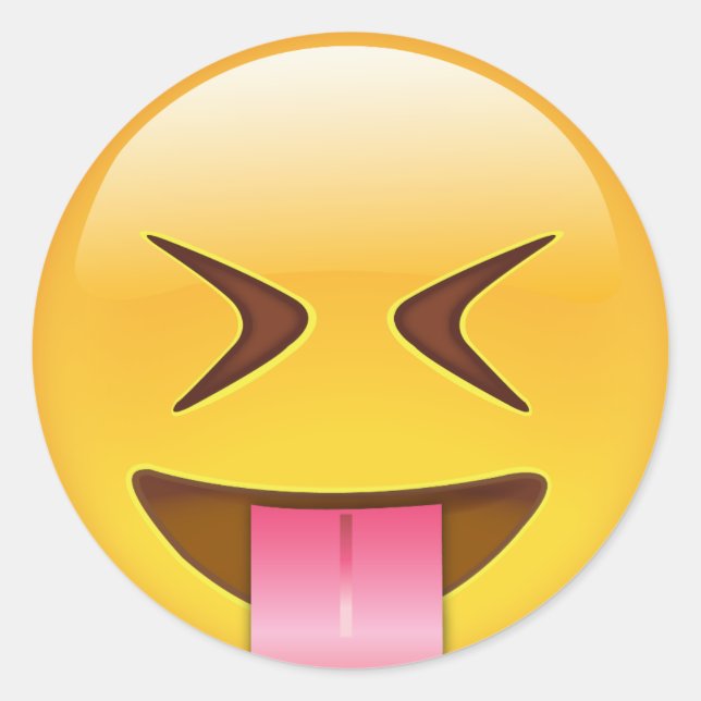 Adesivo Cara com a língua para fora colada & firmemente os (Frente)