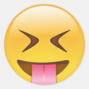 Adesivo Cara com a língua para fora colada & firmemente os