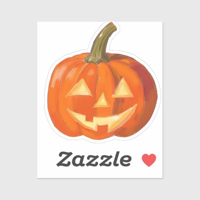 Adesivo Cara de Abóbora Pintada (Folha)