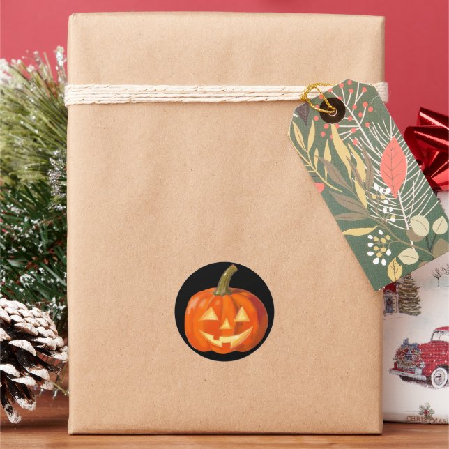 Adesivo Cara de Abóbora Pintada em Preto (Feriado)