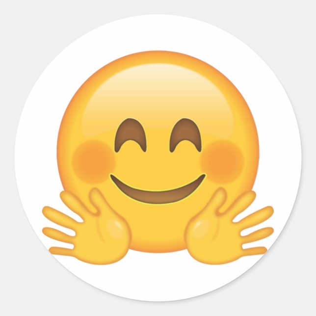 Adesivo Cara de abraço - Emoji (Frente)