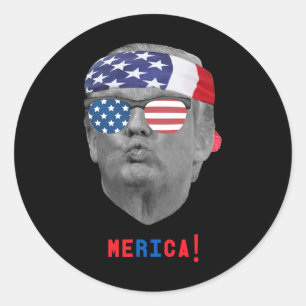 Adesivo Cara de Beicinho do Trump Vintage Divertida Bandei