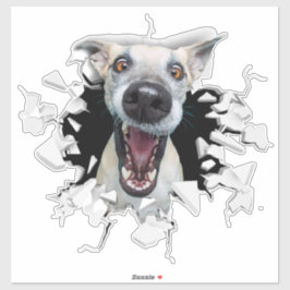 Adesivo Cara de cão engraçado, Sticker