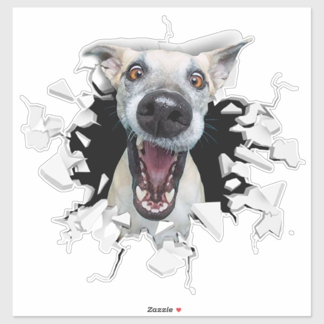 Adesivo Cara de cão engraçado, Sticker (Folha)