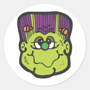 Adesivo cara de frankenstein desenho animado