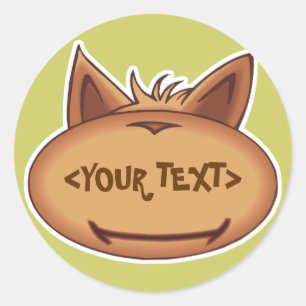 Adesivo Cara de Gato Engraçada, <YOUR TEXT>