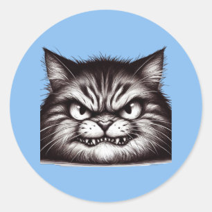 Adesivo Cara de gato infeliz.
