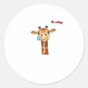 Adesivo cara de girafa chorando emoji