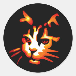 Adesivo Cara de incandescência do gato do Dia das Bruxas
