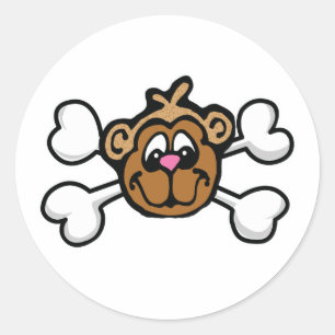 Adesivo cara de macaco Caveira e Ossos Cruzados