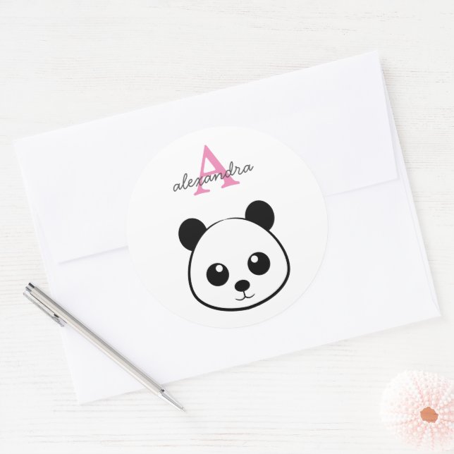 Adesivo Cara de panda sorridente Monograma  (Envelope)