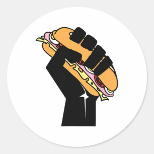 Adesivo Cara de Sanduíche Hoagie Punho Negro Resiste Fasci