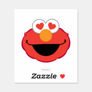Adesivo Cara de sorriso de Elmo com olhos Coração-Dados