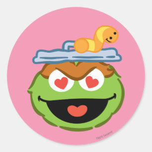 Adesivo Cara de sorriso de Oscar com olhos Coração-Dados