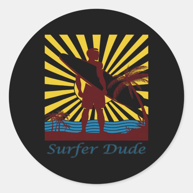 Adesivo Cara de Surfista, Surfando  (Frente)