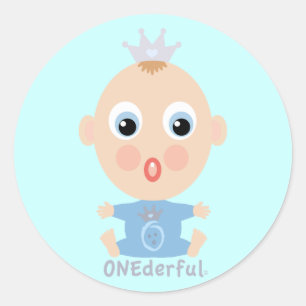 Adesivo Cara do BEBÊ de ONEderful - azul