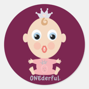 Adesivo Cara do BEBÊ de ONEderful - rosa