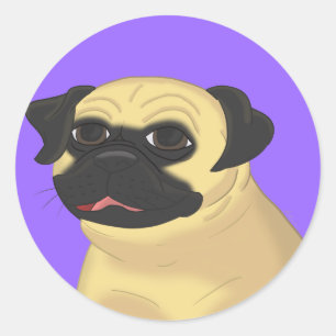 Adesivo Cara do Pug dos desenhos animados