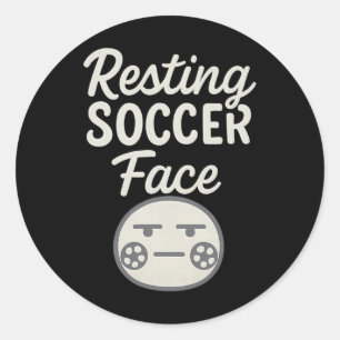 Adesivo Cara engraçada de descanso de futebol Fã de futebo