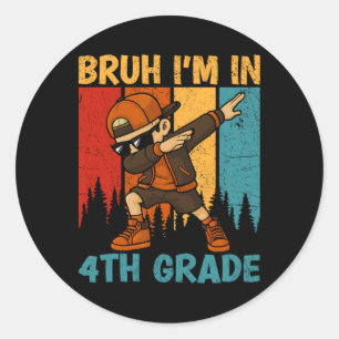Adesivo Cara Eu Estou Na 4ª Série Menino Dabbing Stu