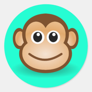 Adesivo Cara feliz do macaco dos desenhos animados bonitos