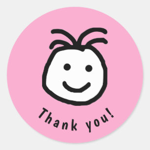Adesivo Cara Feliz E Bonita, Obrigado Rosa